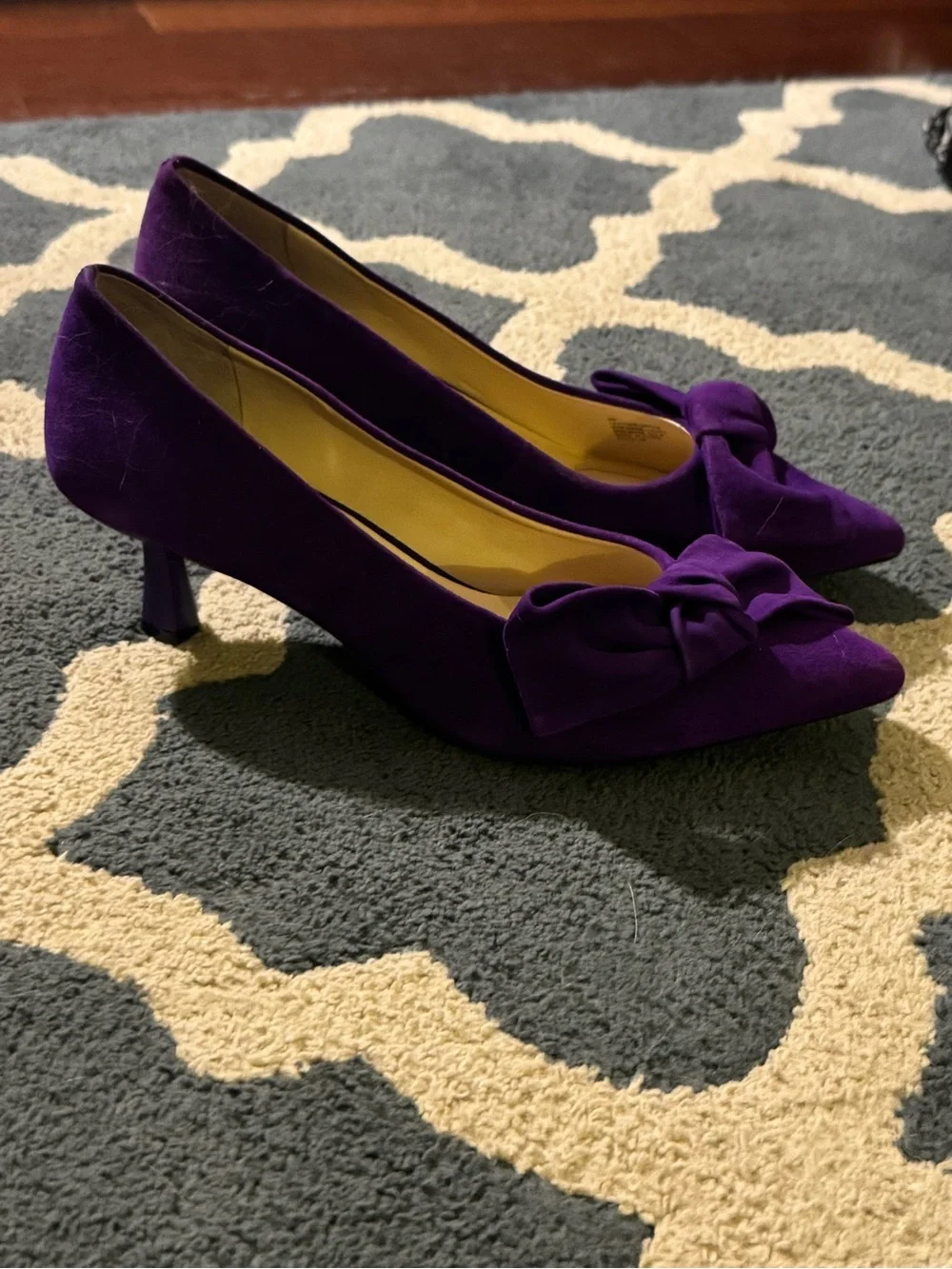 Alex Marie Violet Suede Knot-Accent Pointed Pumps